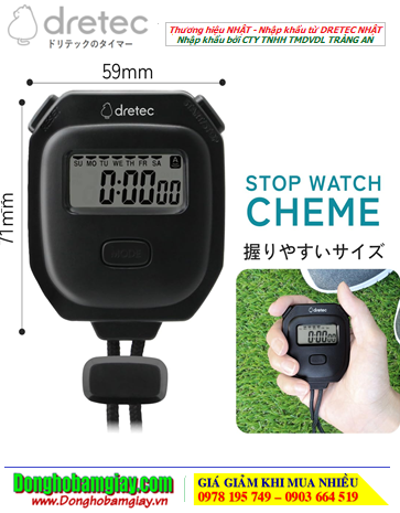 DRETEC SW-125BK, Đồng hồ bấm giờ DRETEC SW-125BK chính hãng